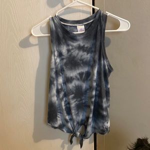 Dark blue tie dye tank top